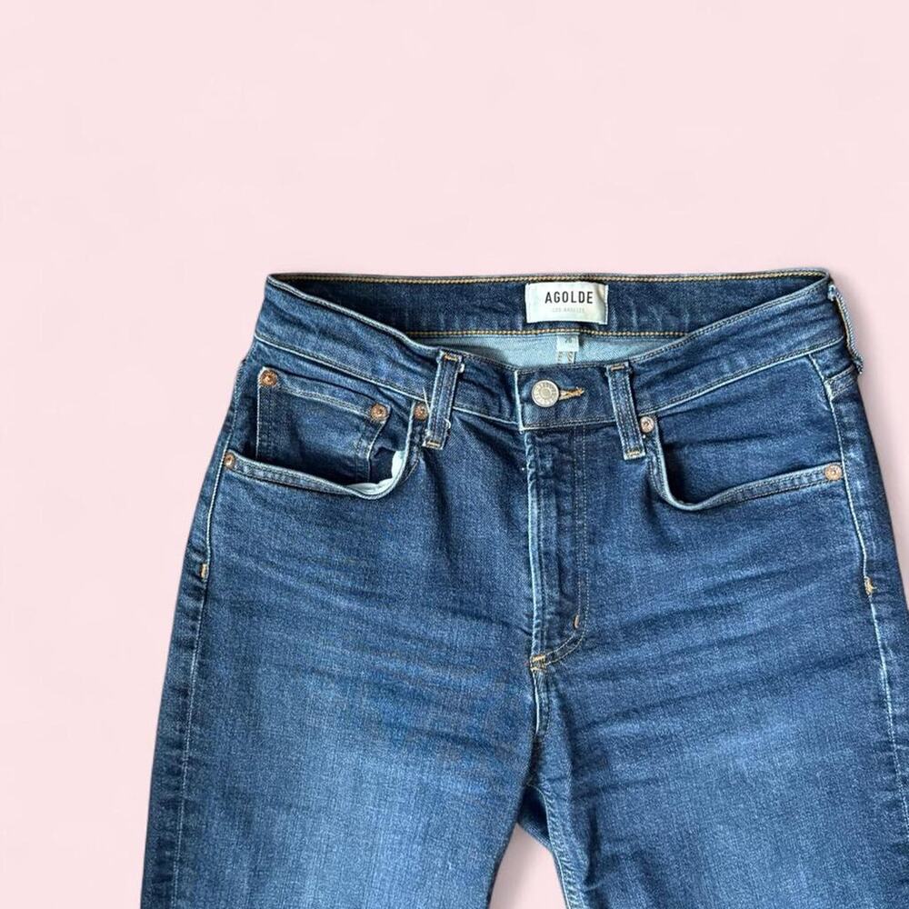 AGOLDE Mid-Rise Cropped Dark Wash Kye Jeans